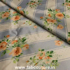 Poly Satin Stripes Floral Print