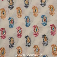 Kora Thread  Embroidery(1.1 mtr cut piece)
