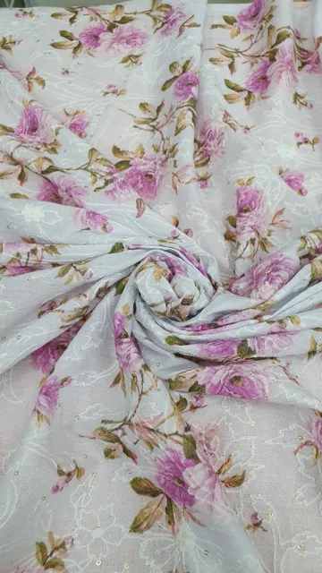 Cotton printed Embroidery