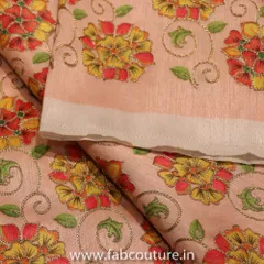 Silk Print with Embroidery