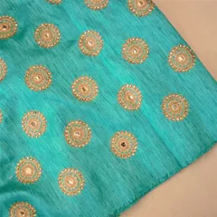 Sea Green Poly Dupion Embroidery