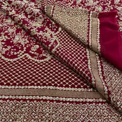 Maroon Georgette Sequins Embroidery