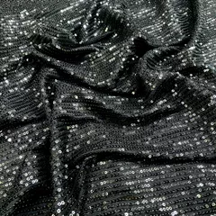 Black Sequins Net Lycra Embroidery