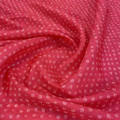 Pink Tabby silk Tie N Dye Digital Print Fabric