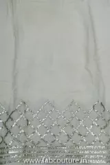 White Chinon Chiffon Badla Embroidery