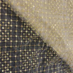 Golden Sequins Net Embroidery