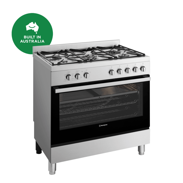 90cm Freestanding Cooker w/ Gas Cooktop, 8 Functions - S/S