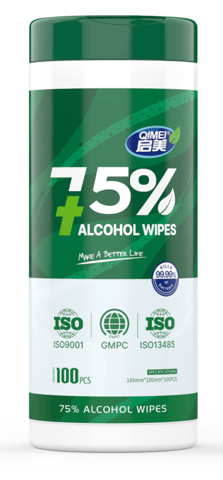 12 packs of 100 alcohol wipes (75%) -