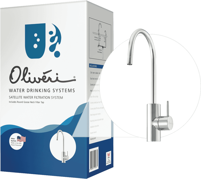Oliveri Satellite Water Filtration System With Round Goose Neck Filter Tap