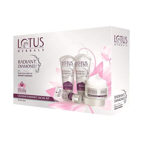 Lotus Herbals Radiant Diamond Cellular Radiance Facial Kit(Tube Pack)