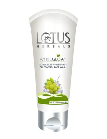 Lotus Herbals White Glow Active Skin Whitening And Oil Control Face Wash, 50g