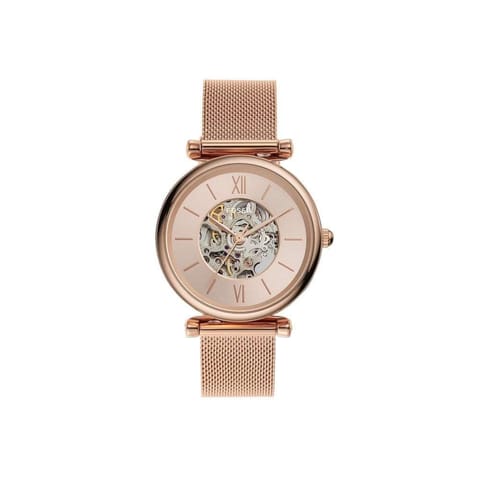 FOSSIL CHARLIE AUTOMATIC GOLD DIAL WOMEN'S WATCH