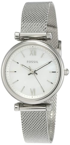 FOSSIL CARLIE ANALOG WHITE DIAL WOMEN'S WATCH