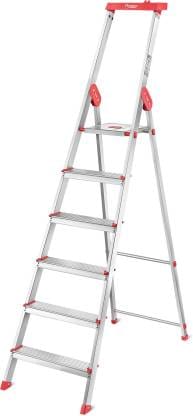 Prestige CleanHome Household 6 Steps Foldable PCIL 06 Aluminium Ladder  (Tool Tray)