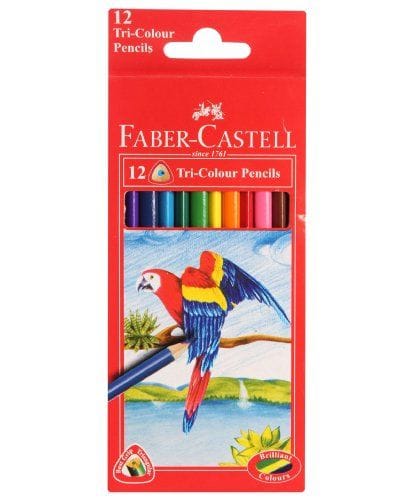 Faber-Castell Triangular Colour Pencils - Pack of 12 (Assorted)