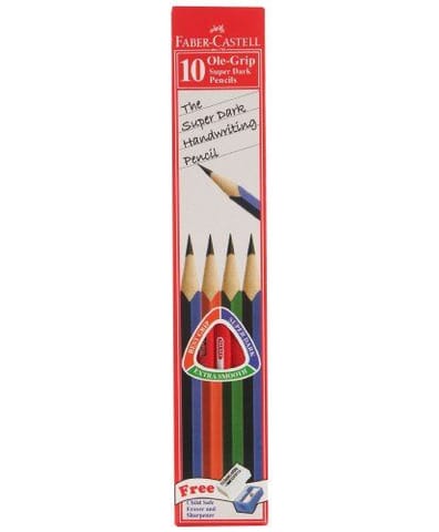 Faber-Castell Ole Grip Super Dark Pencils - Pack of 10