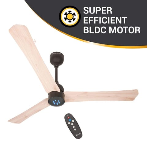 Atomberg Renesa + Wooden 1200 mm BLDC Motor with Remote 3 Blade Anti Dust  Ceiling Fan (Natural Oakwood, Pack of 1)