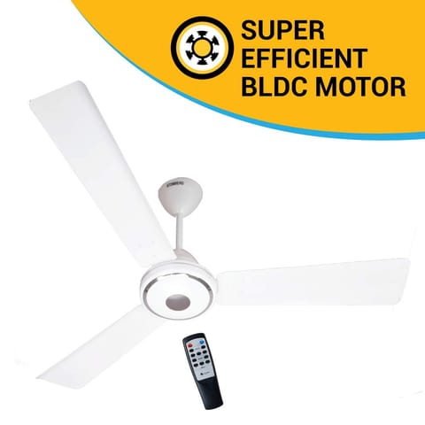 Atomberg Studio 1200 mm BLDC Motor with Remote 3 Blade Anti Dust Ceiling Fan (Pearl White, Pack of 1)