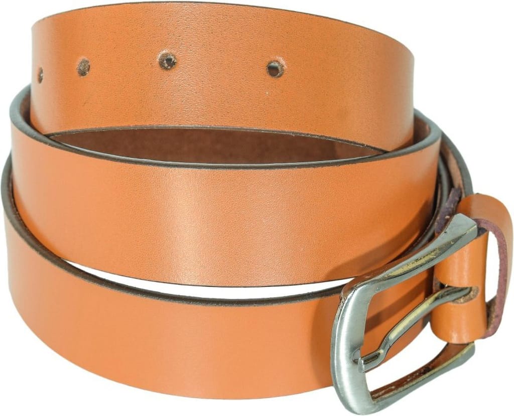 Tan Synthetic_Men Casual Tan Synthetic, Genuine Leather Belt 7