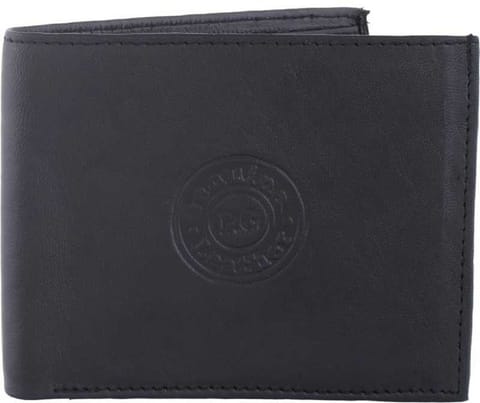 Men Black Genuine Leather Wallet  (8 Card Slots)_Men Black Genuine Leather Wallet  (8 Card Slots)