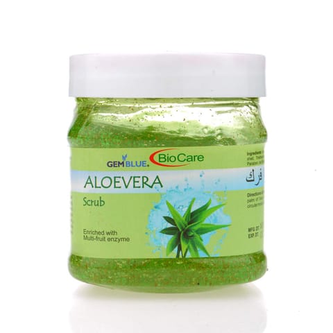 GEMBLUE BioCare safe and Natural Aloe Vera Scrub Enriched with multi fruit enzymes Scrub (500 ml)