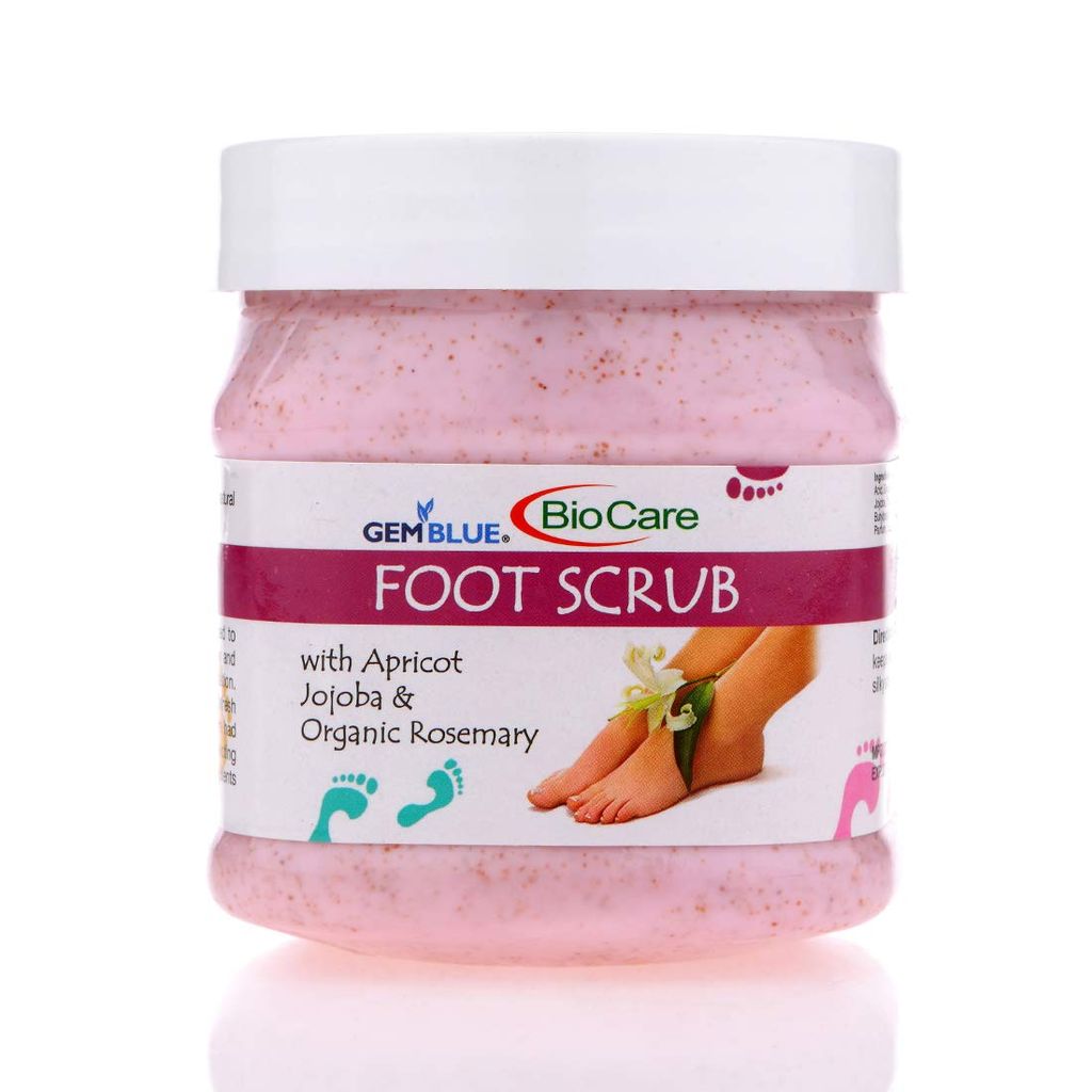 GEMBLUE BioCare safe and Natural Foot Scrub with Apricot, Jojoba and Organic Rosemary Scrub (500 ml)