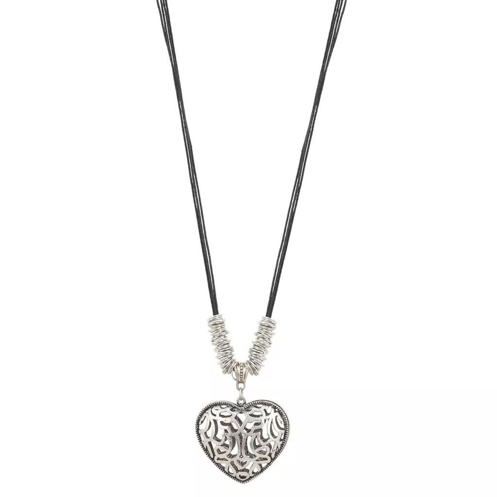 Aradhya Designer high quality chain heart shaped oxidized german silver necklace for women and girls