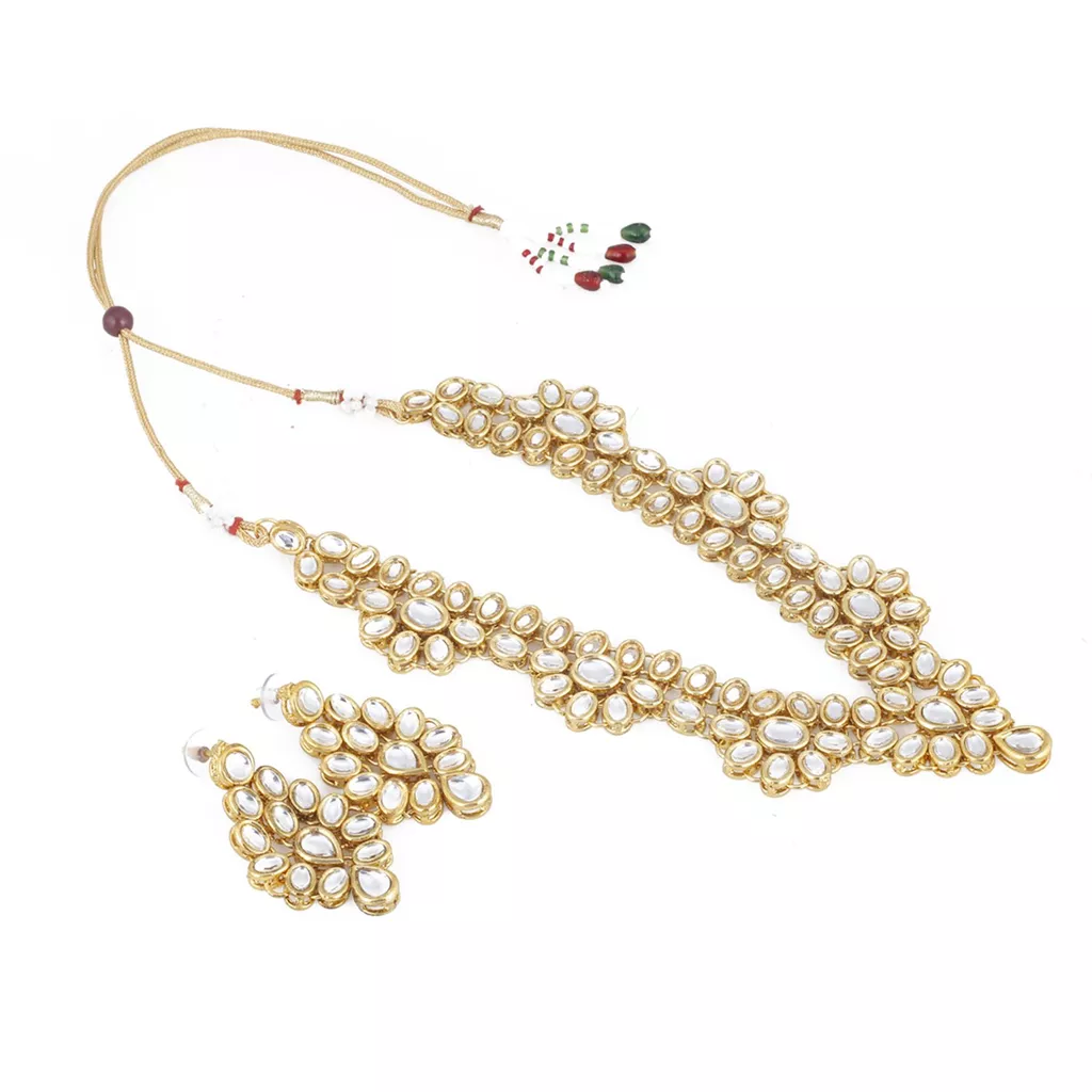 Aradhya Traditional designer jewellery kundan necklace with earrings for women