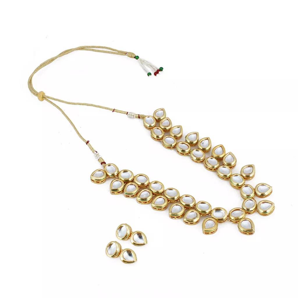 Aradhya Bollywood inspired high grade kundan necklace with earrings for women and girls