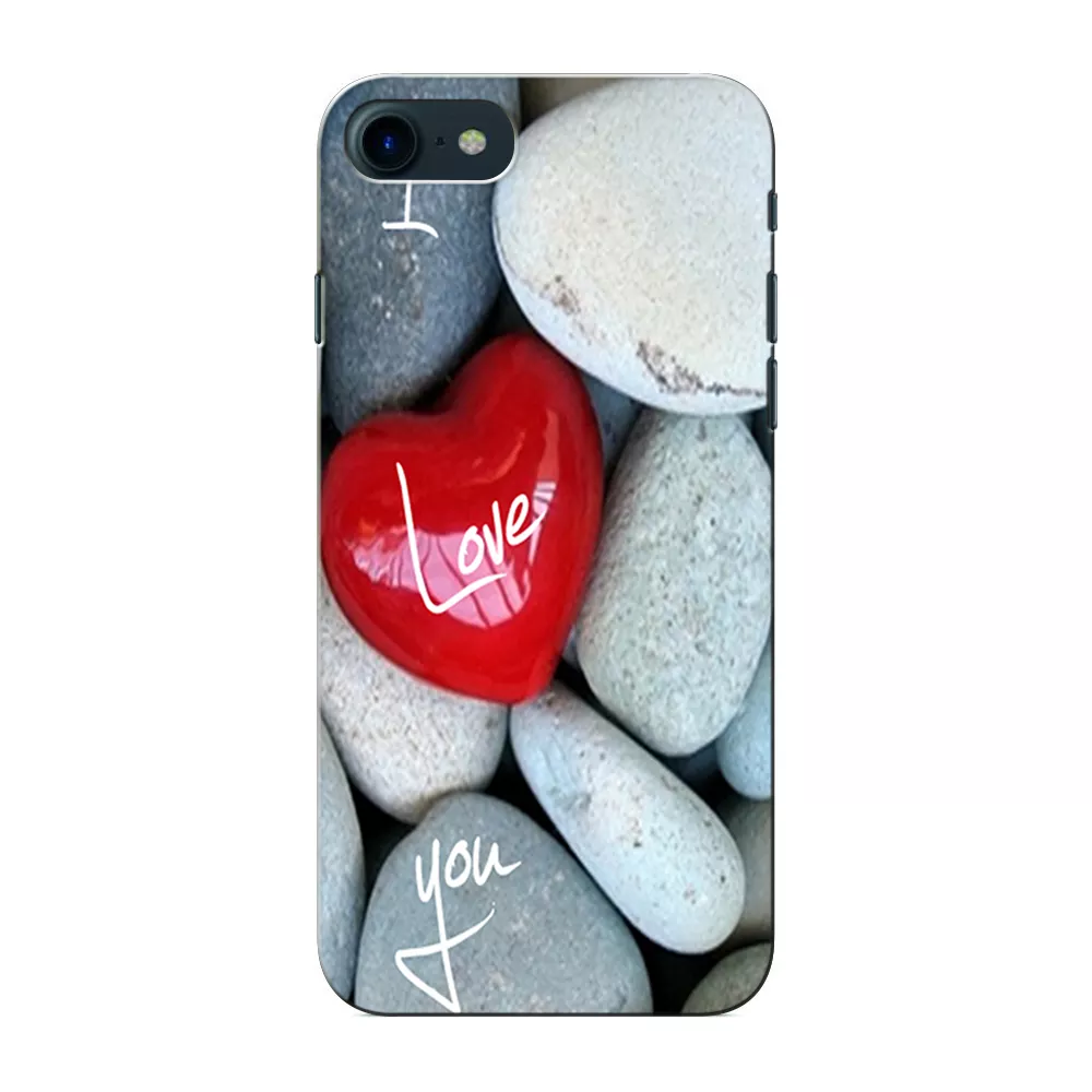 Prinkraft designer back case / cover for Apple iPhone 7 with I love u Pebbles/ I Love u in stone Theme, Apple iPhone 7 case, Printed Cover for Apple iPhone 7, 3D Designer Back case for Apple iPhone 7