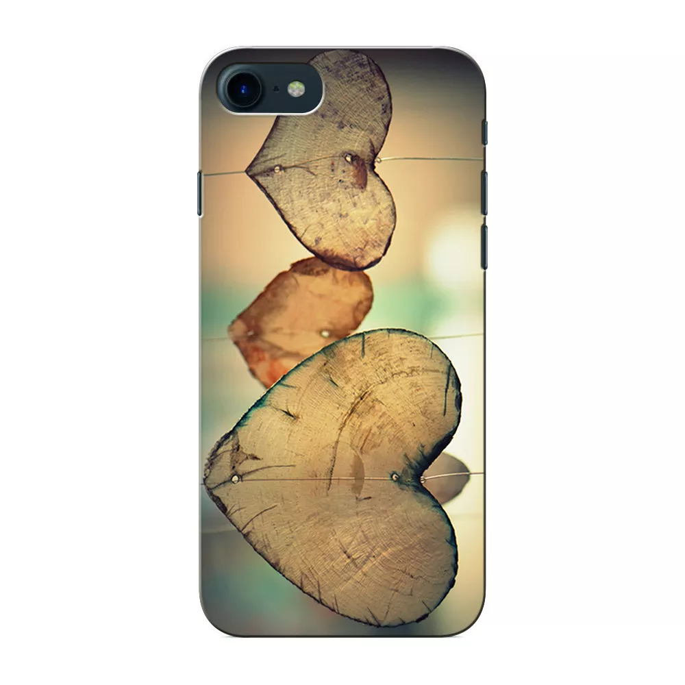 Prinkraft designer back case / cover for Apple iPhone 7 with Leaf Heart/ Wooden Heart SliceTheme, Apple iPhone 7 case, Printed Cover for Apple iPhone 7, 3D Designer Back case for Apple iPhone 7
