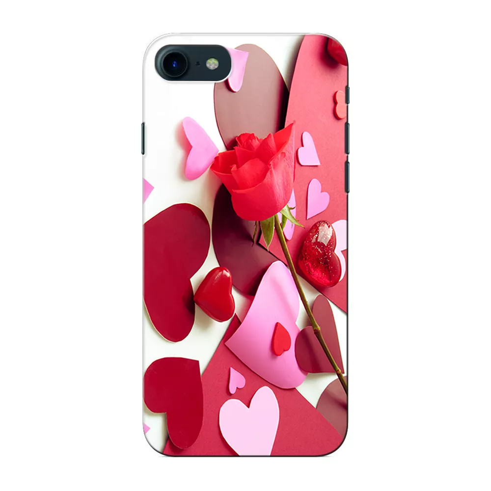 Prinkraft designer back case / cover for Apple iPhone 7 with Love Card/ Love Card with Rose/ Red Rose/ Little red HeartTheme, Apple iPhone 7 case, Printed Cover for Apple iPhone 7, 3D Designer Back case for Apple iPhone 7