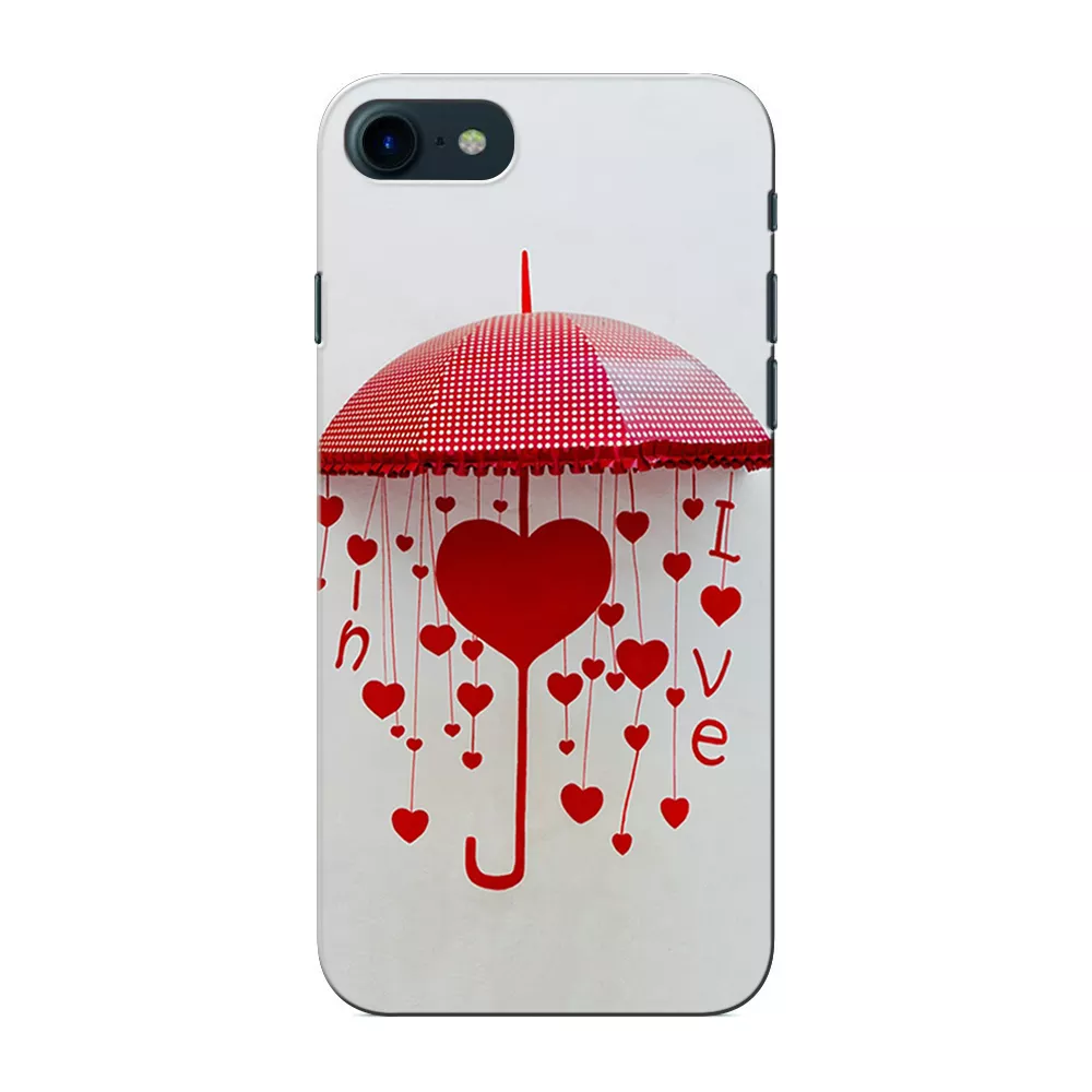 Prinkraft designer back case / cover for Apple iPhone 7 with Red Heart Umbrella/ LoveTheme, Apple iPhone 7 case, Printed Cover for Apple iPhone 7, 3D Designer Back case for Apple iPhone 7