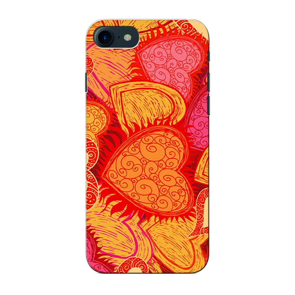 Prinkraft designer back case / cover for Apple iPhone 7 with Heart Art TextureTheme, Apple iPhone 7 case, Printed Cover for Apple iPhone 7, 3D Designer Back case for Apple iPhone 7