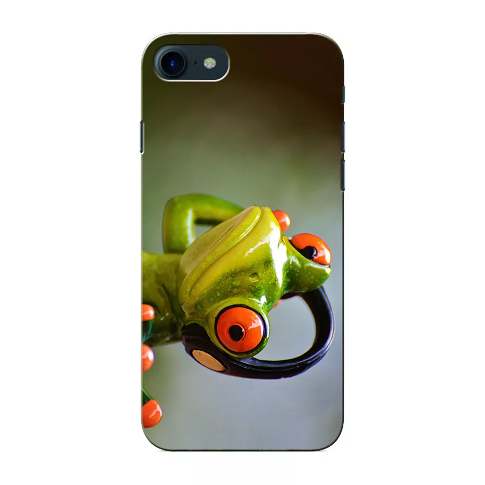 Prinkraft designer back case / cover for Apple iPhone 7 with Frog with EarphoneTheme, Apple iPhone 7 case, Printed Cover for Apple iPhone 7, 3D Designer Back case for Apple iPhone 7