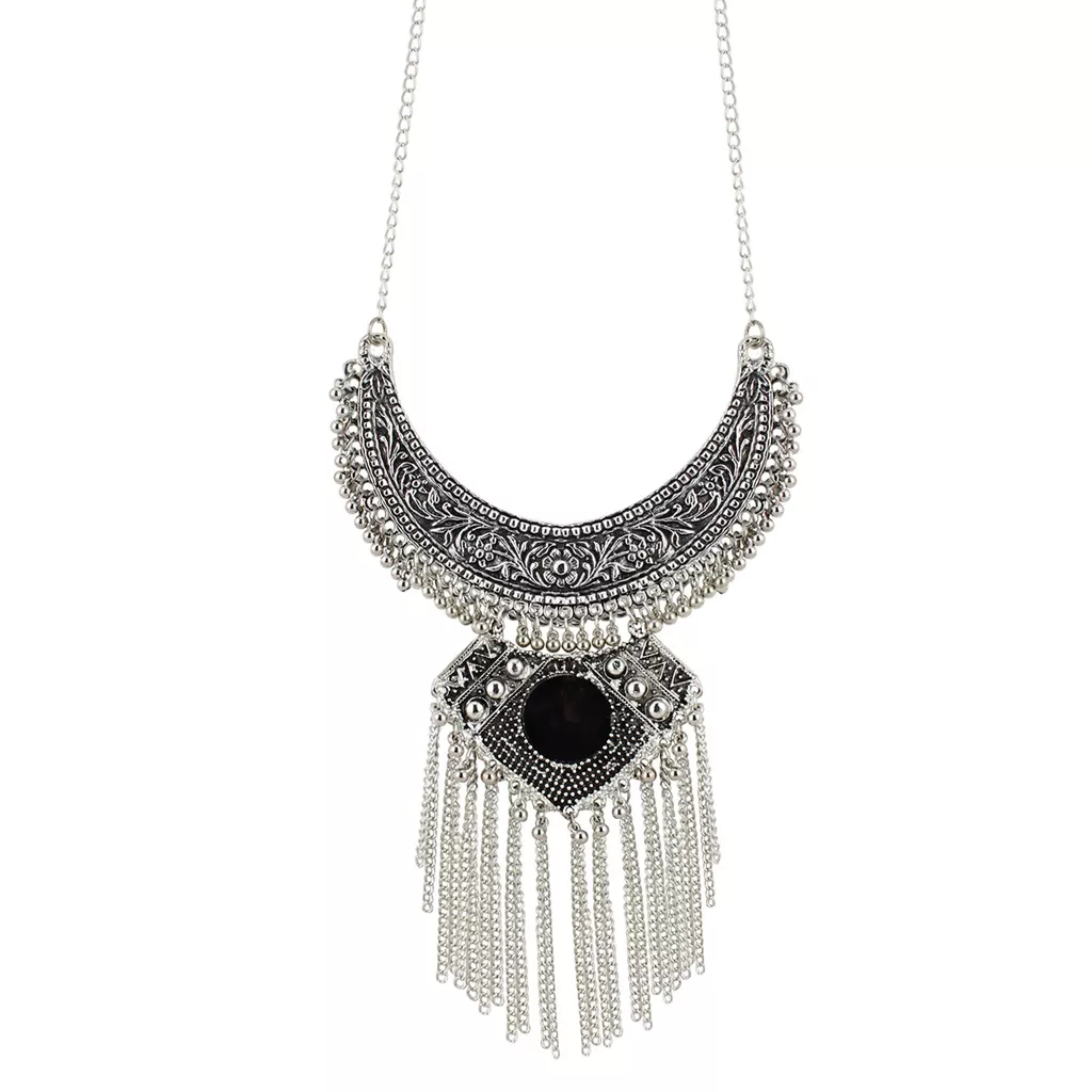 Aradhya Designer antique oxidized silver fancy necklace fashion jewellery for girls