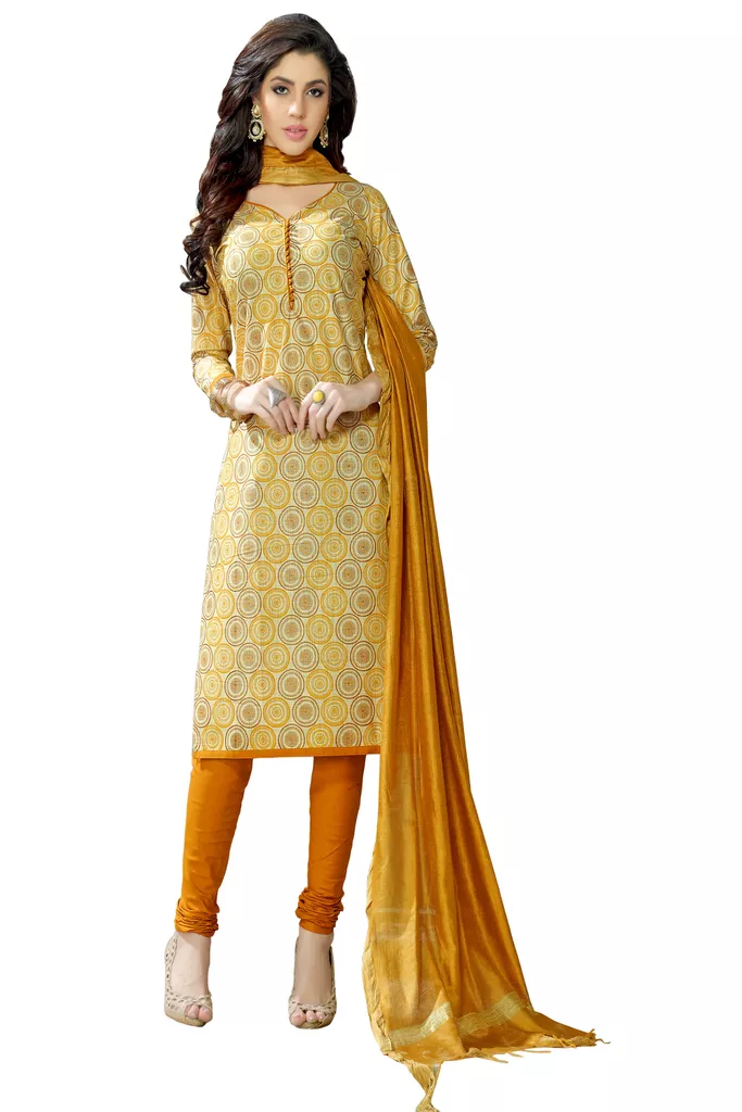 Minu Suits  Lemon Cotton Salwar Suits Sets  Dress Material