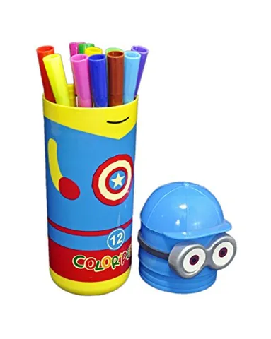 Babysid Collections Sketch Pens For Kids 12 Color Sketch Pens With Minions Box Color May Vary