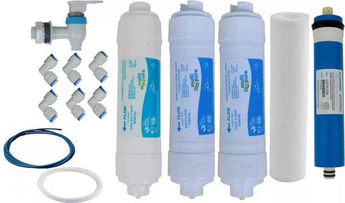 "XISOM R.o Water Purifier COMPLETE SERVICE KIT Original MultiPure Carbon Sediment+80GPD VONTRON MEMBRANE Used In All Type OF R.o Solid Filter Cartridge (0.5, Pack of 13)"