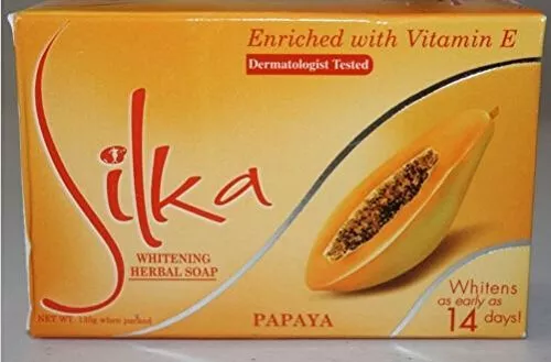 Generic Silka Skin Whitening Papaya Soap Lightening Herbal Body Skin Bleaching Soap Face Cleanser 135g better than Likas Soap