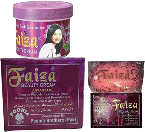 Faiza Beauty Cream, Skin Whitening Soap (Set of 2)