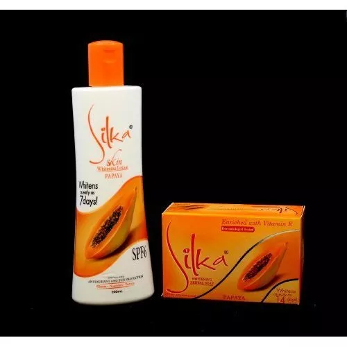 Silka Papaya Skin Whitening set (lotion & soap)