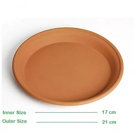 Minerva Naturals 10 Inch Bottom Tray For 10 Inch Conical Shape Pot Terracotta Color (Set Of 5) ( 8'' X 8'' X 1'')