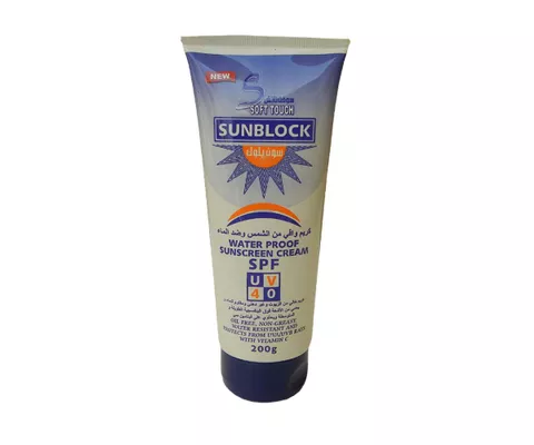 Soft Touch Sun Block Sun Screen Cream With Water Proof And SPF UV 40 200g