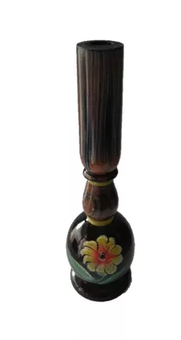 home decor festive gift room table flower vase Wooden Vase��(10 inch, Multicolor)