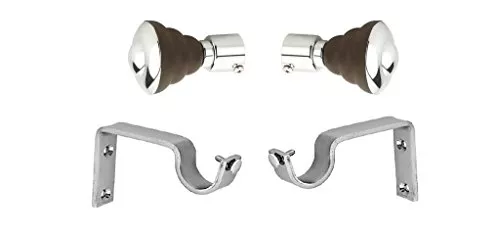 Shaks Curtain Finials Wengy Mix with CP Finish Including Supports Pack of 2