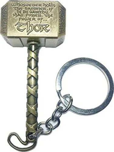 CDP Genuine Thor Hammer Metal Keychain ~ Matt Gold with realistic Detailing