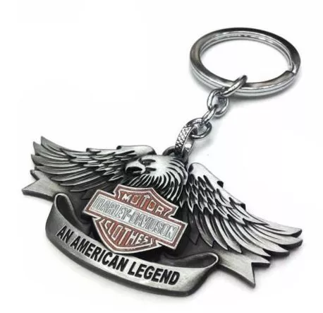 RainSound Silver Harley Davidson Eagle Logo Keyring & Keychain