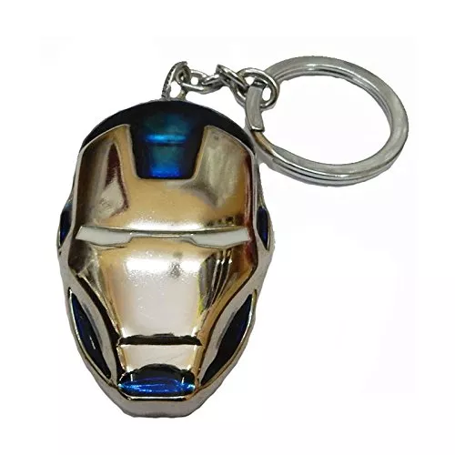 Iron Man Mask Marvel Avengers Superhero Gold Metal Ring Key Chain by eRunners