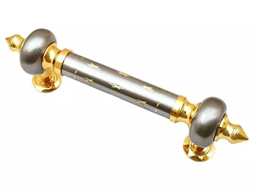 SHAKS TRADERS Brass Pipe Handle 8 Inches Gold Silver Finish Amor